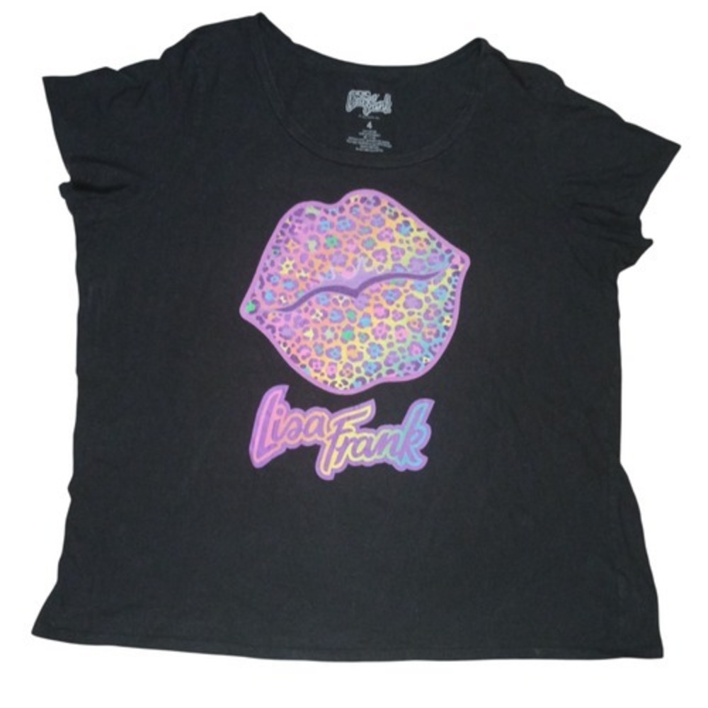 Hot Topic Lisa Frank Leopard Rainbow Lips Girls T-Shirt Plus Size 4